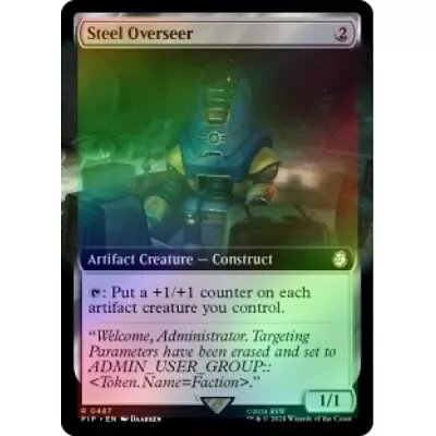 FOIL STEEL OVERSEER (EXTENDED ART) X4 Universes Beyond: Fallout Magic MTG CARD • $7.19