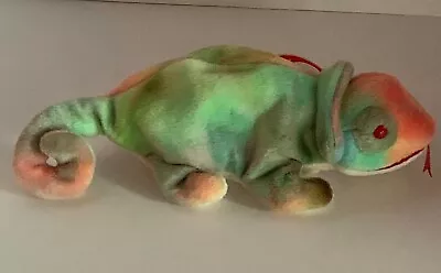 REDUCED ! RARE! TY Beanie Baby Collection Rainbow Chameleon DOB 10-14-97 ERROR • $24.50