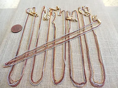 Vintage NOS Lot Of 6 Triple Strand Copper Silver Gold 16  Chain Necklaces D59 #1 • $5.99