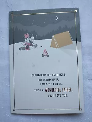 Disney Mickey Minnie Pop Up Father's Day Greeting Note Card Camping Hallmark • $6.95