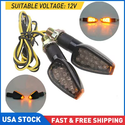 2X Mini Motorcycle LED Turn Signals Blinker Light Indicator Amber Lamp Universal • $8.99