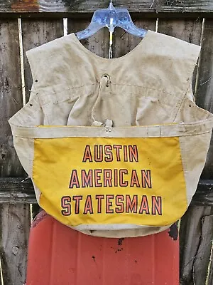 Vintage AUSTIN AMERICAN STATESMAN News Paper Bag Double Vest Authentic Original • $199.99