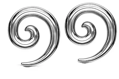 Pair Steel Ear Spirals Tapers Gauges 0g 2g 4g 6g 8g 10g 12g Buffalo Crescents • $18.99