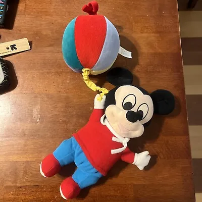 Disney Babies Mickey Mouse Musical Pull Down Toy Works Pull & Play Vintage • $19.99