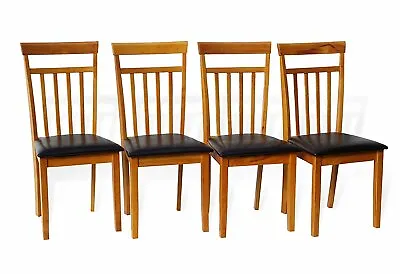 Set Of 4 Warm Dining Room Kitchen Chairs Solid Wood In Maple Finish • $315