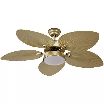 Ceiling Fan Light 52''Palm Leaf Blade Tropical Fixture Farmhouse Fan Light Lamp • $107.59