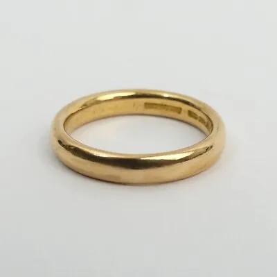 George V Antique 22ct Gold Wedding Ring Size L London 1920 - 5.3 Grams • £372