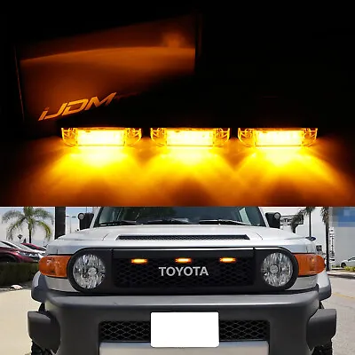 3pcs Amber Lens LED Center Grille Running Light Kit For 07-14 Toyota FJ Cruiser • $26.99