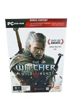 The Witcher 3 Wild Hunt PC Game & Cd R18+ Bandai 4 Discs Windows 7  2015 MINT • $24