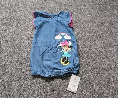NEW Girls Clothes 12-18 Months Minnie Mouse Summer Romper BNWT • £2.99