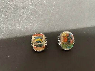 THE GREEN HORNET 1960's VINTAGE LOT OF 2 VARI-VUE FLICKER RINGS FROM GUMBALL • $40