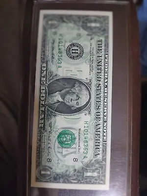 Misprinted 1995 Un-Circulated H One Dollar Bill Full Rear Side Print Over Front • $1000