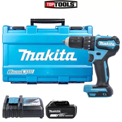 Makita DHP483ZJ 18V LXT Brushless Combi Drill + 1 X 3Ah Battery Charger & Case • £149.89