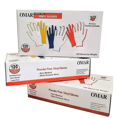 (100 Gloves) Small - Omar Disposable Powder-Free Vinyl General Purpose CLEAR • $9.99