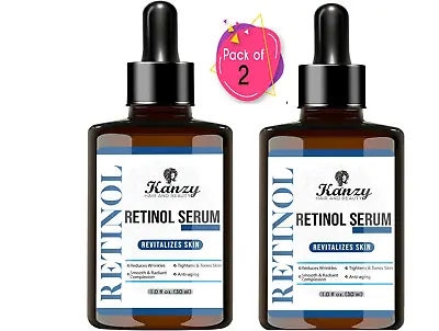£11.69 • Buy Best Retinol 60ml Face Serum + 2.5% Vitamin C  Hyaluronic Acid. Anti Ageing Skin