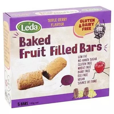 Leda Baked Fruit Filled Bars Triple Berry - 5 Pack Vegan Dairy-free Plant Based • $7.95