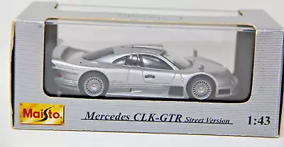 Maisto 1:43 Silver Mercedes Benz CLK GTR Street Version #31506 • $26