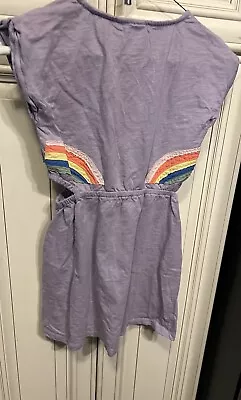 Mini Boden 7-8Y Purple Rainbow Cutout Detail Girls Dress • $14