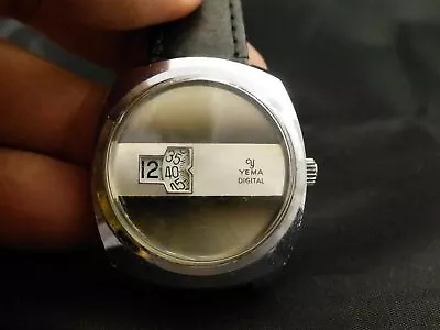 Rear Hand Winding DIGITAL YEMA Watch Hard To Find For Collectors !! • £397.74