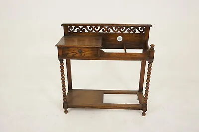 Vintage Oak Hall Stick Umbrella Stand Bobbin Leg Scotland 1930 H867 • $525