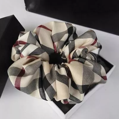 1pc Elastic Striped Plaid Hair Tie Classic Grid Fabric Scrunchie Women Fashion H • £12.26