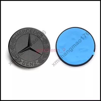 Front Hood Overlay Emblem AMG Matte Black Flat Laurel Wreath Badge For Mercedes • $20.99