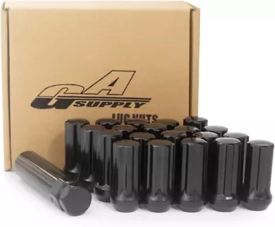 1/2 20 Lug Nuts Black Spline  1/2-20 Closed End Acorn Tuner Lug Nuts 2 Inch (50 • $39.99