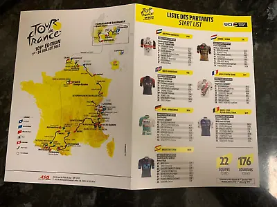 £1.99 • Buy 2022 Tour De France Race Start List Media Leaflet: Cycling