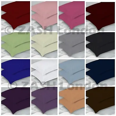 £5.15 • Buy 2X Oxford Pillow Cases Luxury Poly Cotton Pair Pack Plain Bedroom Pillow Covers
