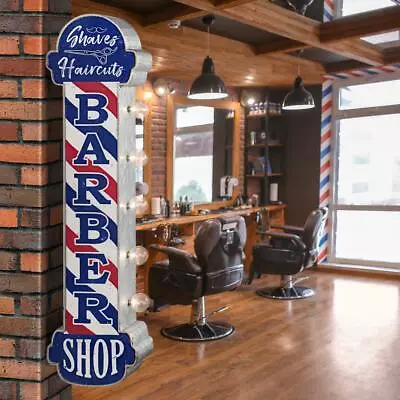 Vintage Retro BARBER SHOP Sign Double-Sided 3-D LED Old Fashion Lighted Marquee • $101.60