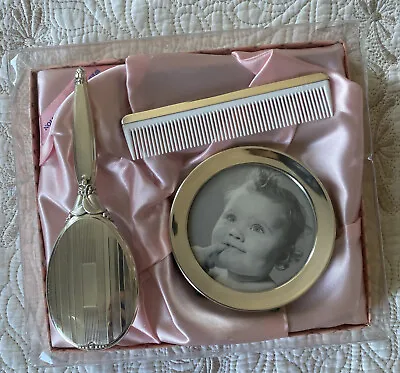 Vintage Web Sterling Creation Baby Brush Comb And Picture Frame Set • $85