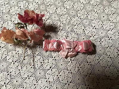 Vintage Handmade PINK Lace Garter Belt For Wedding • $2.99