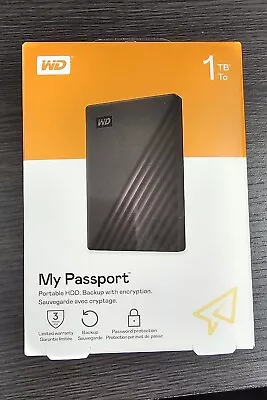 WD - My Passport 1TB External USB 3.0 Portable Hard Drive - Black • $40