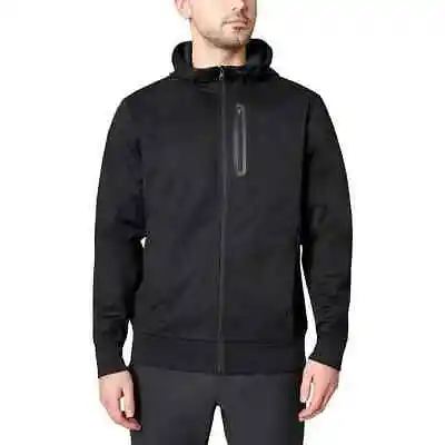 Mondetta Outdoor Project Mens Active Zip Jacket Adjustable Hood Black Medium • $19.99