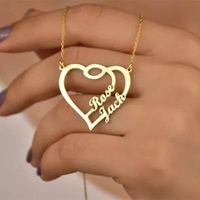 Custom Name Necklace Customized Personalized Gold Heart Necklace Jewelry Gift • $19.22