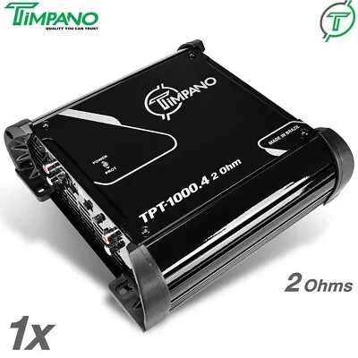 1x Timpano TPT-1000.4 2 Ohms Brazilian Amplifier 1000W Car Audio 4 Channel Amp  • $129.95