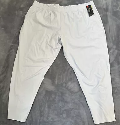 Under Armour 1343181-014 Men Light Grey Squad Warm Up Pant Elastic Waist 3XL • $39.99