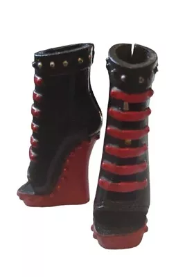 Monster High Doll Toralei Stripe 1st Wave Black & Red Boots Shoes • $12.99