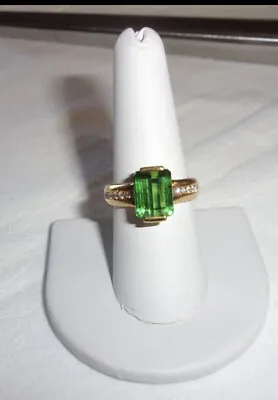 H Stern 18k Yellow Gold Green Tourmaline Diamond Ring Sz 8 • $1999