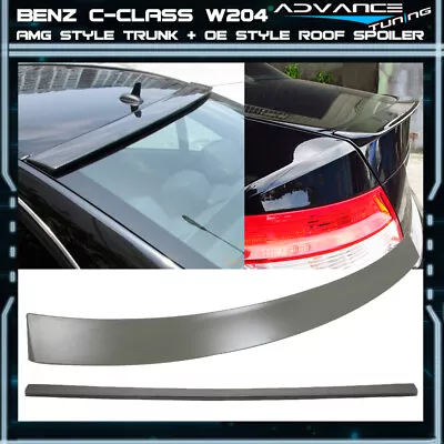 08-14 BENZ C Class W204 4Door AMG Style Trunk Spoiler+ OE Style Roof Spoiler ABS • $119.99