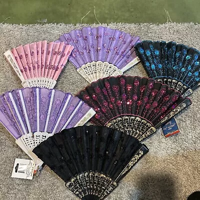 Mixed Lot Of 7 Vintage Fans-accordion Plastic And Folding. Brand New • $11.20