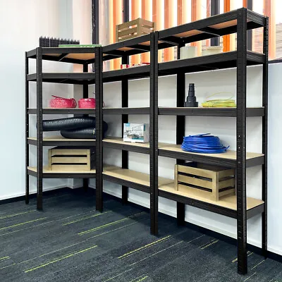 5 Tiers Metal Shelving Unit Storage Racking Shelves Garage Warehouse Shed Corner • £55.95