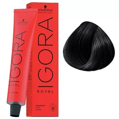 SCHWARZKOPF PROFESSIONAL IGORA ROYAL HAIR COLOUR 3-0 DARK BROWN 60mL PERMANENT • $25.95