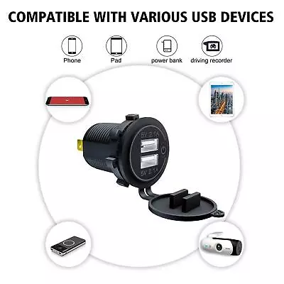 Car Fast Charger Socket Dual USB Cigarette Lighter Power Outlet Adapter 12V-24V • $12.49