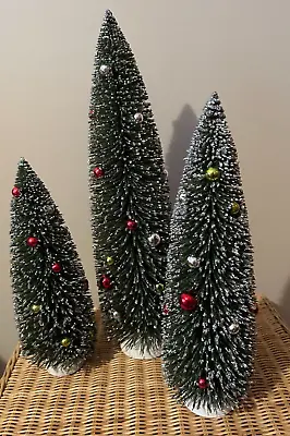 Martha Stewart Chestnut Collection Sisal Tree Lot Of 3 Decorated • $25.99