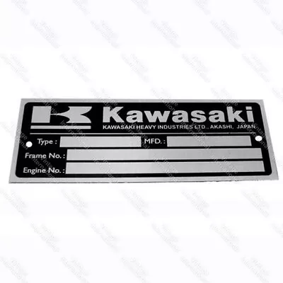 Kawasaki Blank Data Plate ID Tag Frame Vintage Kawasaki Z1 Z900 Z1 KZ900 Z11 @Vi • $33.91