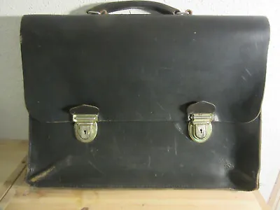 Antique Vintage Leather Satchel Briefcase Mail Carrier School Bag Brand • $129