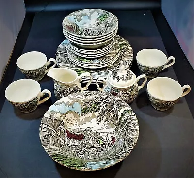 MYOTT Staffordshire England Royal Mail 24 Pc. Set 4 Serving Sets Cream/Sugar • $134.99