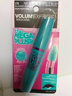 Maybelline The MEGA PLUSH BLACKEST BLACK 270 Washable MASCARA NEW. • $9.34