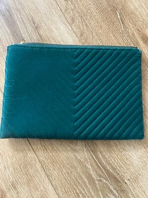 J.Crew Emerald Green Velvet Clutch Handbag • $7.99